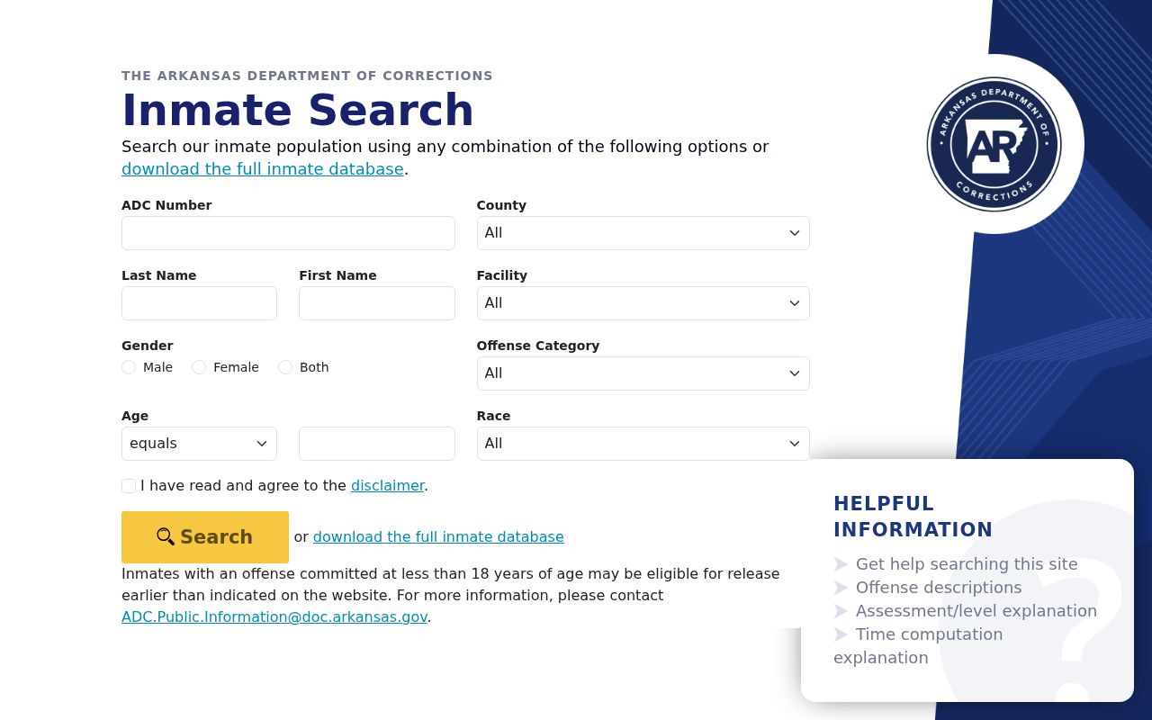 Craighead County arrest history Arkansas DOC inmate search