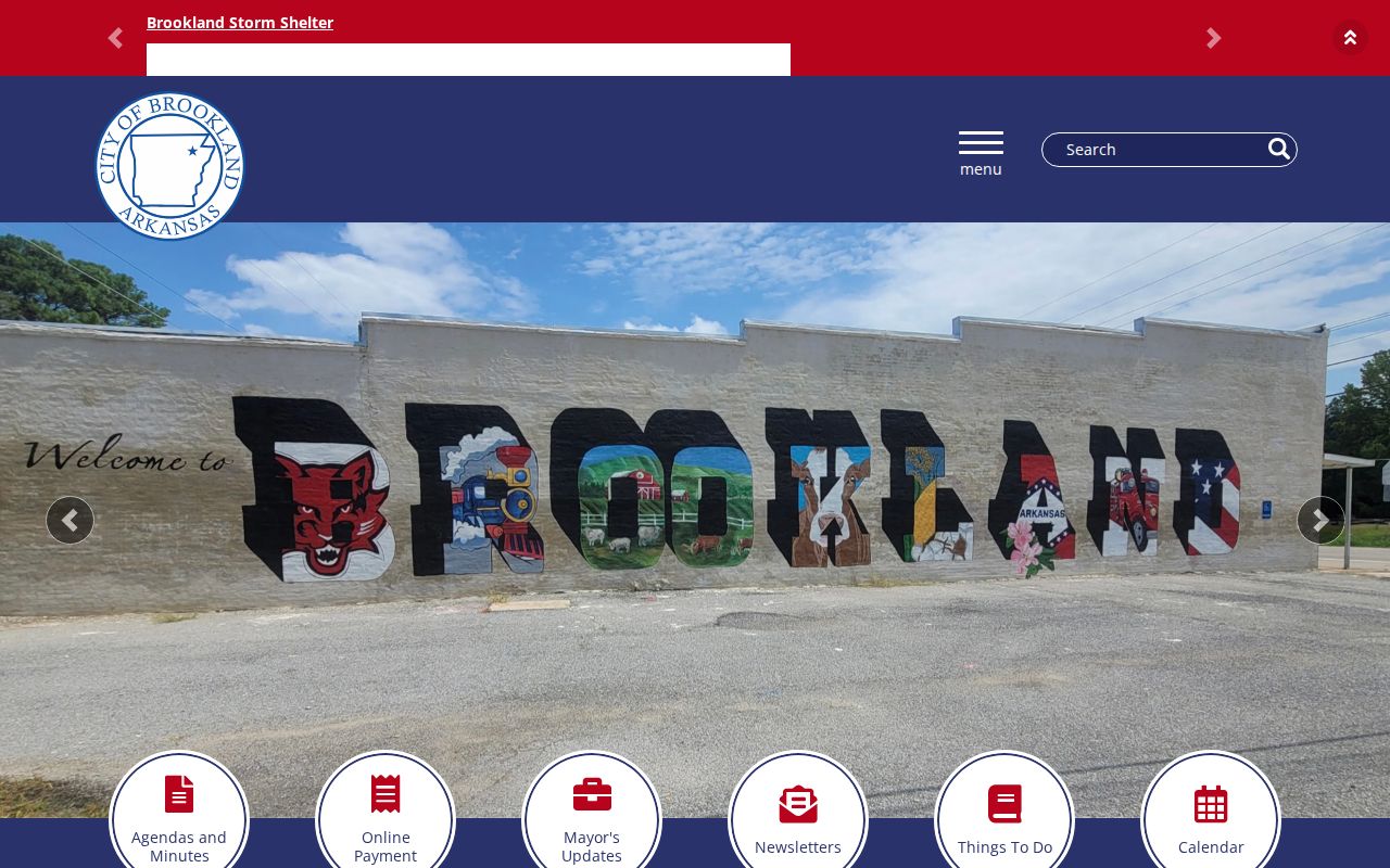 Official City of Brookland homepage with city hall contact information