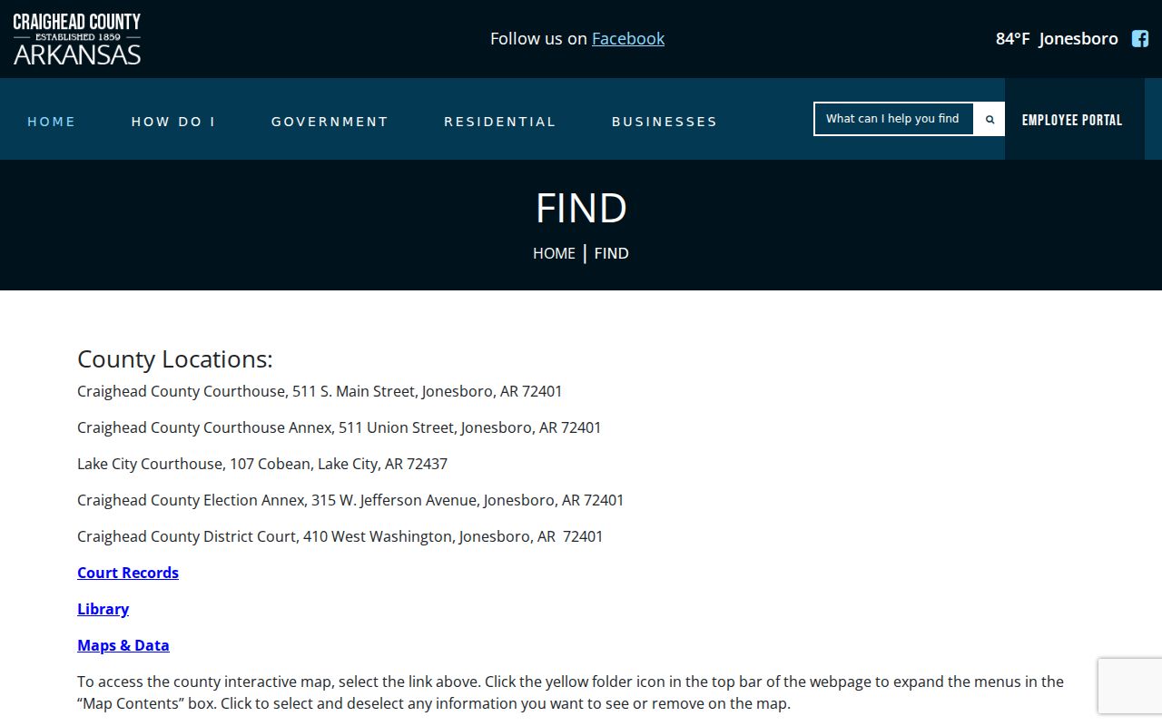 Craighead County criminal history county find court records page