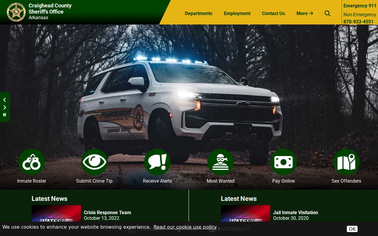 Craighead County criminal history sheriff office homepage