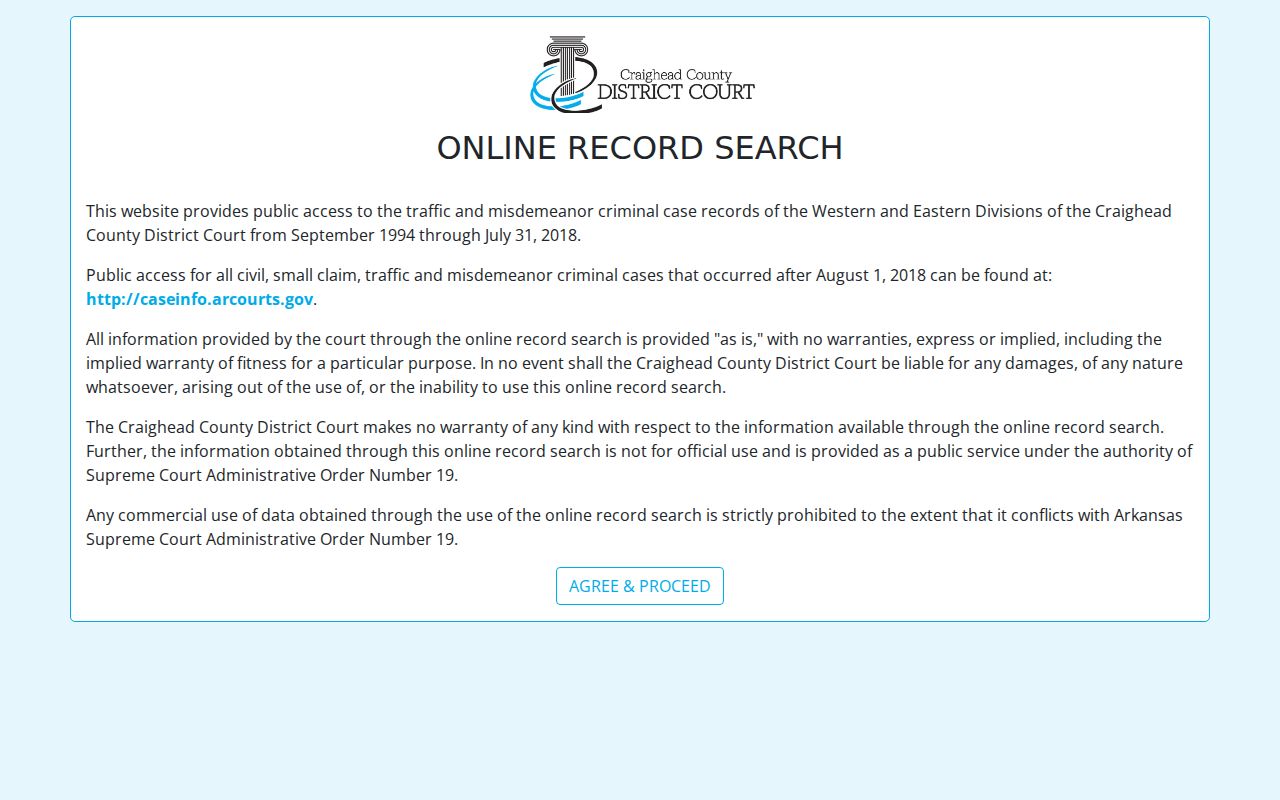 Craighead County criminal court case legacy District Court search