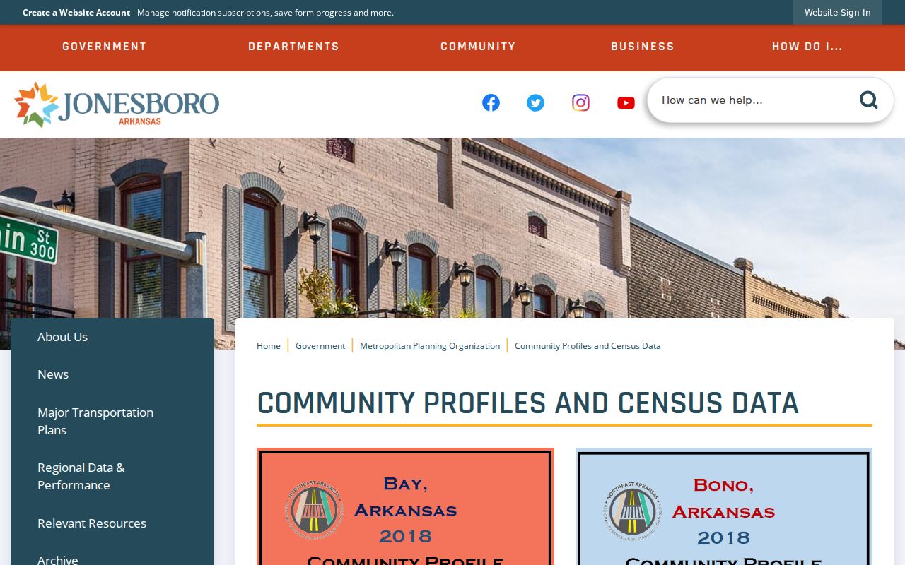 Jonesboro community profiles and census data page