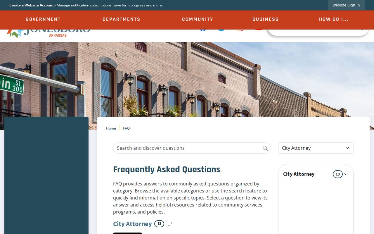 Jonesboro official contact page with police and court record contacts